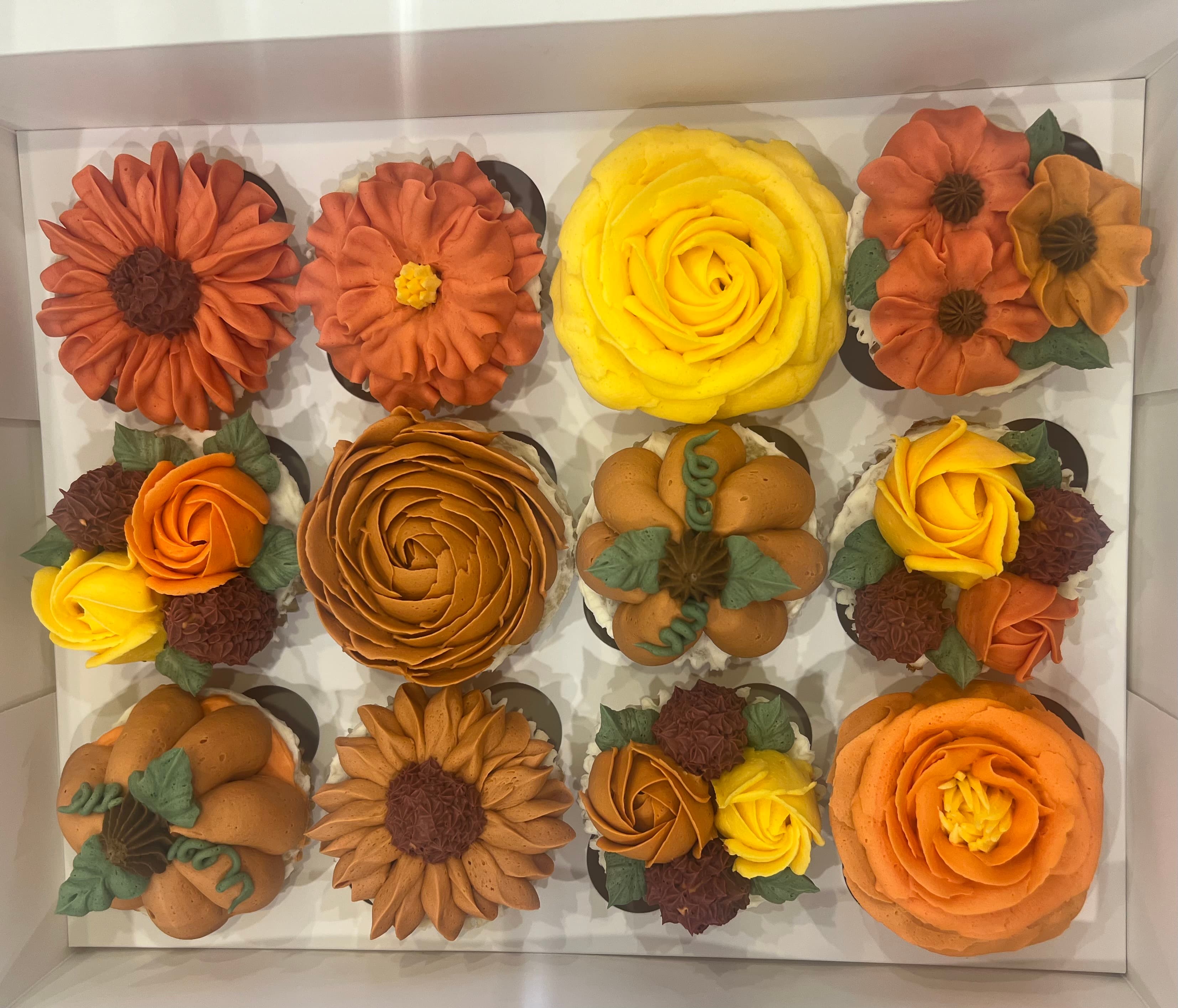 Thanksgiving Floral Cupcake Box